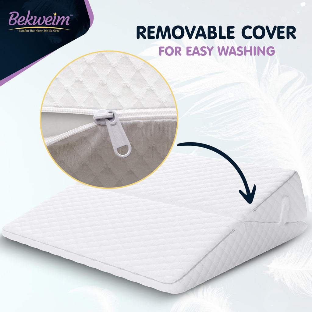 Adjustable Bed Wedge Pillow for Sleeping - Wedge Pillow for Sleep Apnea, Gerd, Acid Reflux Relief, Post Surgery - Foam Wedge Pillow for Back Pain Relief, Sleep Apnea Pillow Wedge or for Seniors