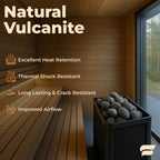 SAUNOM Premium Sauna Rocks for Electric and Wood Burning Sauna Heaters — 33lbs A+ Grade Natural Vulcanite — Crack Resistant & Superior Heat Retention Sauna Stones — Fast Heating & Long Lasting Steam