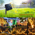 JMEXSUSS 2 Pack Solar String Lights for Outside, Total 400 LED 151FT Solar Christmas Lights Outdoor, 8 Modes Warm White Solar Lights Oudoor Waterproof for Tree Patio Yard Garden Christmas Decorations