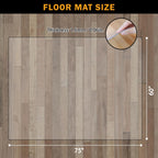 QQpony Clear Chair Mat, 75"x60" Large Chair Mat for Hard Floors, Area Mat for Living Room, Waterproof Vinyl Floor Mat for Kids and Pets, Computer Desk Rug for Home Office (Clear)