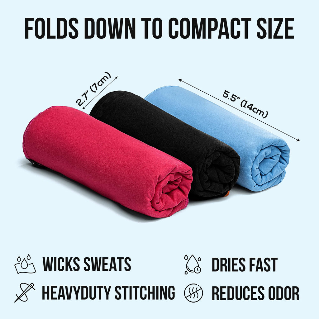 Small Microfiber Gym Towels for Men and Women Active Sports (32" L x 16''W)-Lightweight Quick Dry Gym Towel for Sweat-Workout Towels Ideal for Yoga, Camping, Running, and Outdoor Activities