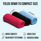 Small Microfiber Gym Towels for Men and Women Active Sports (32" L x 16''W)-Lightweight Quick Dry Gym Towel for Sweat-Workout Towels Ideal for Yoga, Camping, Running, and Outdoor Activities