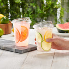 Comfy Package [16 oz. - 100 Count Crystal Clear Plastic Cups With Strawless Sip-Lids, Disposable Iced Coffee Cups with Lids - Ideal for Cold Beverages, and To-Go Drinks
