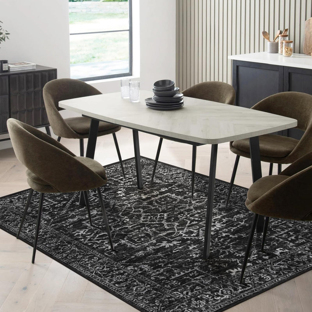 Chair Mat for Hard Floors, QQpony 63" x 51" Office Chair Mat for Hard Surface, Area Rug for Living Room, Protector Floor Rug Mat for Home Office (Black)