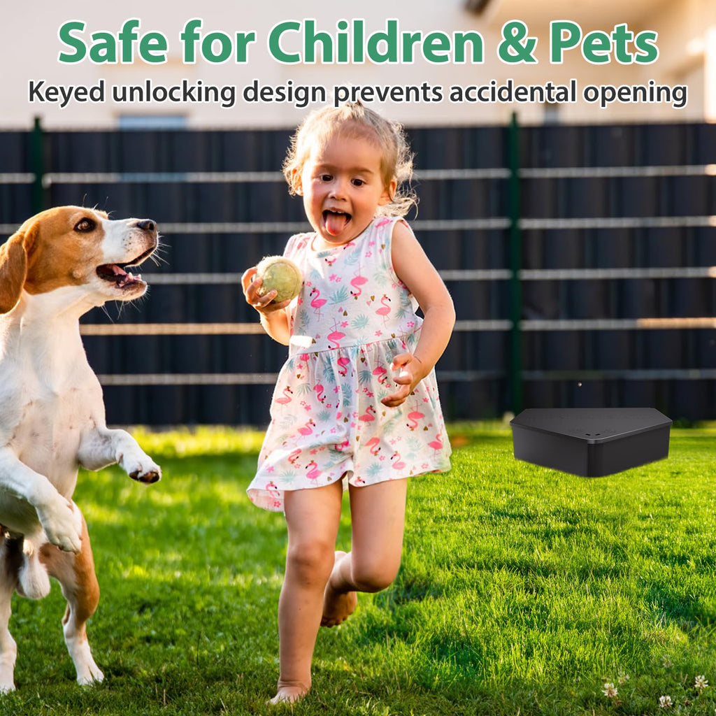 Anblak 2 Pack Rat Station Box with Keys, Rodent Station Keeps Rats Away, Keeps Children and Pets Safe, Key Unlocking, Reusable & Long-Lasting, Indoor & Outdoor