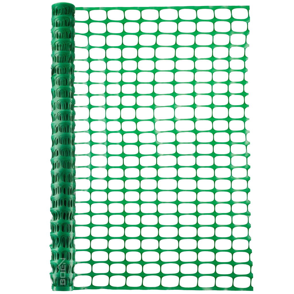 BOEN 2' x 25' Green Temporary Fencing, Mesh Snow Fence, Plastic, Safety Garden Netting, Above Ground Barrier, for Deer, Kids, Swimming Pool, Silt, Lawn, Rabbits, Poultry, Dogs