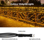 BlcTec Christmas Net Lights 200 LED 8.2ft x 4.9ft Outdoor Christmas Bush Lights with 8 Modes, Timer, Connectable, Waterproof and Green Wire for Trees, Bushes, Christmas Decorations, Warm White