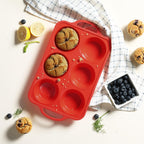 2 Packs 6 Cups Silicone Muffin Pan with Metal Reinforced Frame Jumbo Size Cupcake Pan Tray Egg Bites Cookie Molds Muffin Tin Tart Pans Moldes De Silicona Para Gelatina Hornear Flan Chocoflan