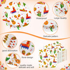Sunnychicc 400 Pcs Mexican Party Supplies Fiesta Disposable Paper Plates Napkins and Cups Mexican Tableware Decorations for Cinco de Mayo Birthday, Taco Party (Bright)