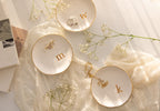 COLLECTIVE HOME - Ceramic Jewelry Tray, Decorative Trinket Dish for Rings Earrings Necklaces Bracelet Watch Keys, Birthday Mother's Day for Women, 4.75", White Surface (A)