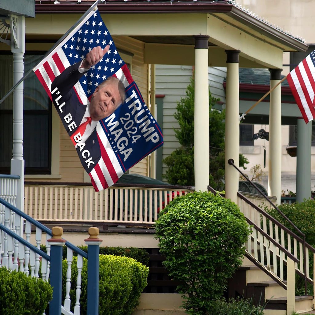 Trump 2024 Flag, Trump Flag 3x5 FT Polyester Banner with Brass Grommets for Indoor Outdoor Decorations (black6)