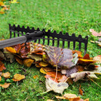 Walensee 5.4FT Bow Rake Heavy Duty Garden Rake with Stainless Steel Handle, 17 Steel Tines Garden Tool for Loosening Soil Gathering Leaf Leveling Lawn Farming Land Management Yarn Thatch Rakes