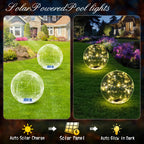 Cootway Floating Pool Lights, 15 Inch Warm White Solar Pool Light that Float, IP68 Waterproof Inflatable Light Up Pool Balls, Float or Hang Solar Floating Lights for Pool, Wedding, Party Decor - 4PCS