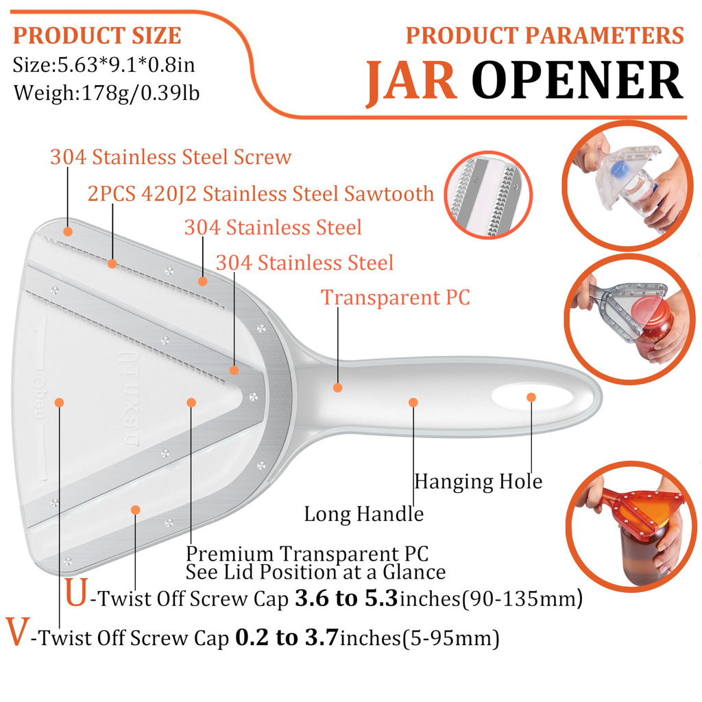 Uinxan Jar Opener for Weak Hand & Seniors with Arthritis,Easy Twist Off Bottle Caps,Patent | Unique Kitchen Gadgets, Christmas Gifts for Elderly/Women/Men (Blue)