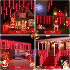 JMEXSUSS Red Solar Meteor Shower Rain Lights, 8 Tube 144 LEDs Solar Christmas Lights, Led String Lights for Xmas Halloween Tree Wedding Holiday Party Birthday Decoration