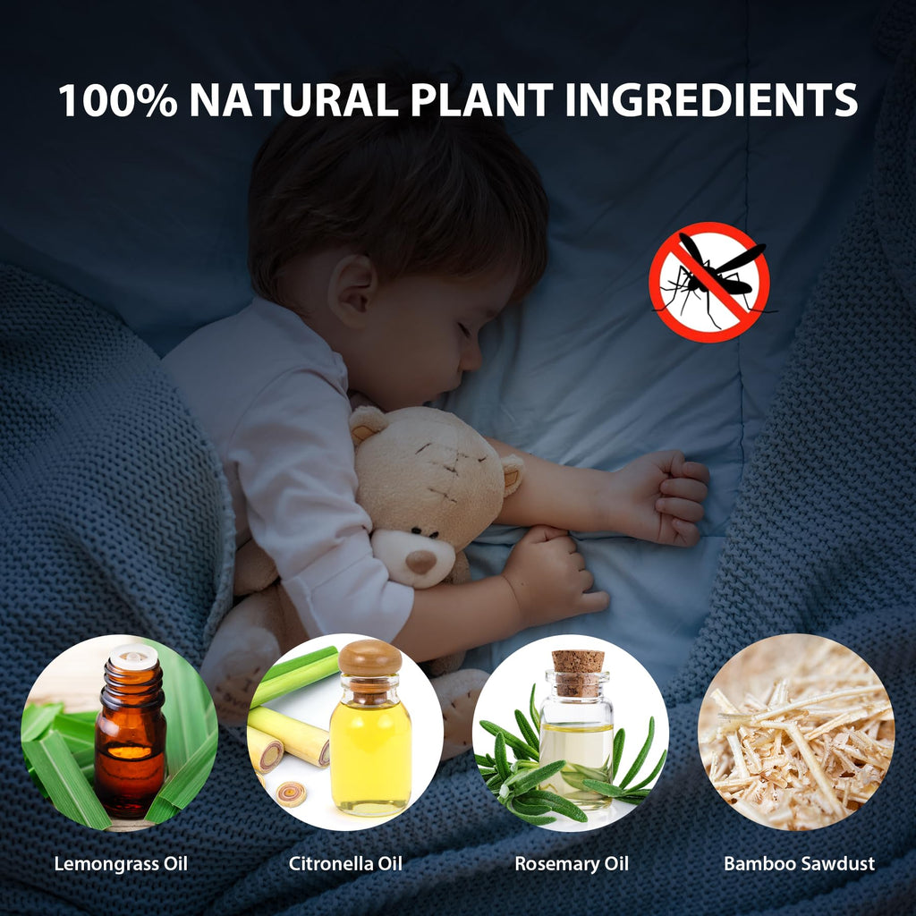 BugBai Mosquito Repellent Outdoor Patio 120 PCS, Citronella Oil Mosquito Incense Sticks Indoor Home Pet Family Safe, Natural Plant-Based Bug Insect Barrier for Yard Garden Lawn Camping Fishing