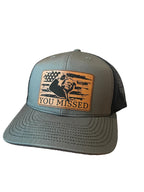 BUBBLEHEAD INK Handmade You Missed Trump 2024 Hat, Patriotic MAGA Conservative Adjustable Baseball Cap, Republican President Adjustable Snapback Structured Headwear (Charcoal/Black)