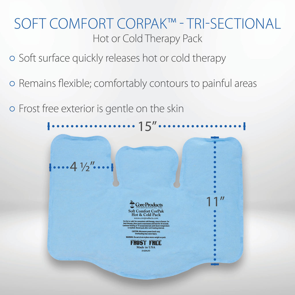 Core Products Soft Comfort CorPak, No Frost Hot and Cold Therapy Pack - 11" x 15", Made in The USA
