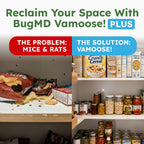 BugMD Vamoose! Plus Peppermint Oil Mouse Repellent Pouches | Natural Mice Repellent Indoor & Rat Deterrent for House, Garage, RV, Car & Storage | Plant-Powered Rodent Control - 4 Pack - 16 Pouches