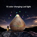 Essential Oil Diffusers for Home with Top 10 Oil Diffuser Gift Sets, 550ml Aroma Diffuser for Essential Oils Large Room, Ultrasonic Cool Mist Diffuser Auto Shut-Off 4 Timers 15 Colors (Brown)