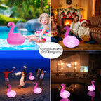 Cootway Flamingo Floating Pool Lights, Waterproof Inflatable Solar Pool Lights for Swimming Pool, Outdoor LED Glow Floating Light for Beach, Garden Backyard, Patio Lawn, Hot tub Decor (1 Piece)