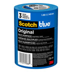 ScotchBlue Original Multi-Surface Painters Tape, 2 Inch Wide (1.88 in. x 60 Yds), 3 Rolls, Blue Paint Tape Protects Surfaces and Removes Easily, Masking Tapes for Indoor and Outdoor Use (2090-48EP3)