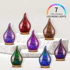Porseme 280ml Essential Oil Diffuser, 3D Glass Aromatherapy Diffusor, Ultrasonic Cool Mist BPA Free Aroma Humidifier with Timer and Color Changing Function, Waterless Shut-Off for Home Office Room