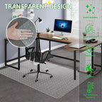 100pointONE Extra Large Office Chair Mat for Carpet, 48" x 60" Clear Desk Chair Mat for Low Pile Carpeted Floors- Easy Glide Plastic Floor Mat for Office Chair on Carpet