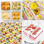 Ocmoiy Small Charcuterie Boxes with Clear Lids, To Go Paper Disposable Food Containers, 5 Inches Bakery Dessert Boxes for Sandwich, Cookie, Pastry, Cake Slice (Pink, 50ct)