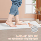 Joyhalo Shower Mats for Showers Anti Slip for Elderly, 47'' x 16'' Non Slip Bath Mat for Inside Shower, Bath Tub Mats for Bathroom Non Slip for Shower, PVC Loofah Bathroom Mats, White