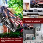 Trump 2024 Flag 3x5 Outdoor God Guns and Trump Flag 150D Premium Polyester Trump US American Patriotic Eagle Flag with Brass Grommets for Outdoor Indoor Room Wall