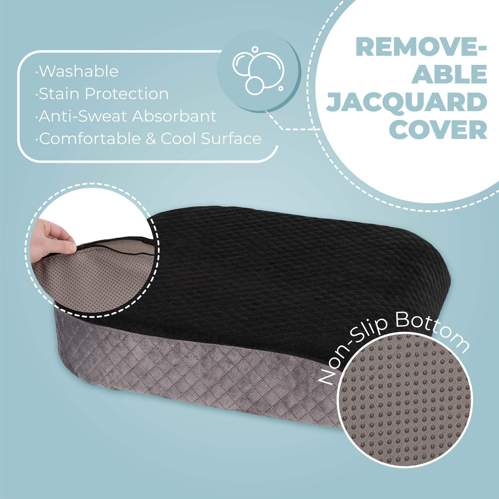 Kölbs Extra Large Seat Cushion, Stylish Plush Velvet Cover, X-Large Memory Foam for Office Chair, Floor Pillow, Cushion Back Pain Coccyx Pain Relief, Carry Handle (Extra Large)