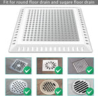 Shower Drain Hair Catcher/Drain Strainer/Shower Drain Cover for Bathroom Floor Drain, Stainless Steel and Silicone (Patented Product)