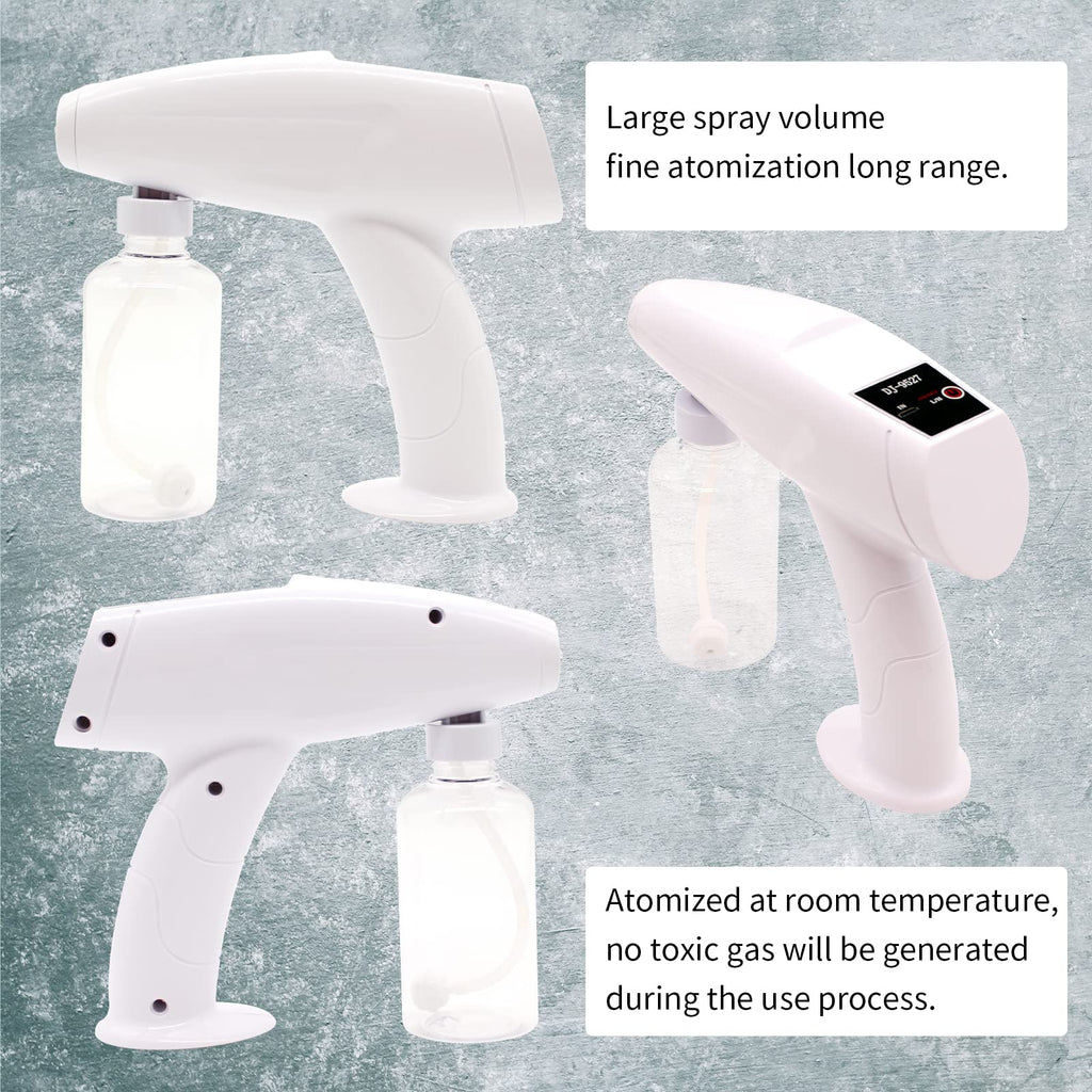 Portable Atomizer Sprayer Nano Alcohol Spray Gun Nano Sprayer Gun Mist Steam Sprayer Gun Electric Fogger Machine Atomizer Spray Bottle Gun for Home,Office,Car 8.45 OZ