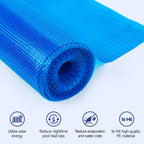 Solar Pool Cover, Durable 16 mil 16 × 32 ft Pool Covers for Inground & Above Ground Pools, Solar Pool Heater, Rectangle Solar Blanket with Bubbles, Blue
