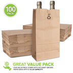 Stock Your Home 20 Lb Kraft Big Brown Paper Bags (100 Count) - Bulk Disposable Liquor Bottle Sacks, Extra Large Size Blank Bag, Good for Big Lunch, Grocery Food Shopping, and Arts & Crafts Projects