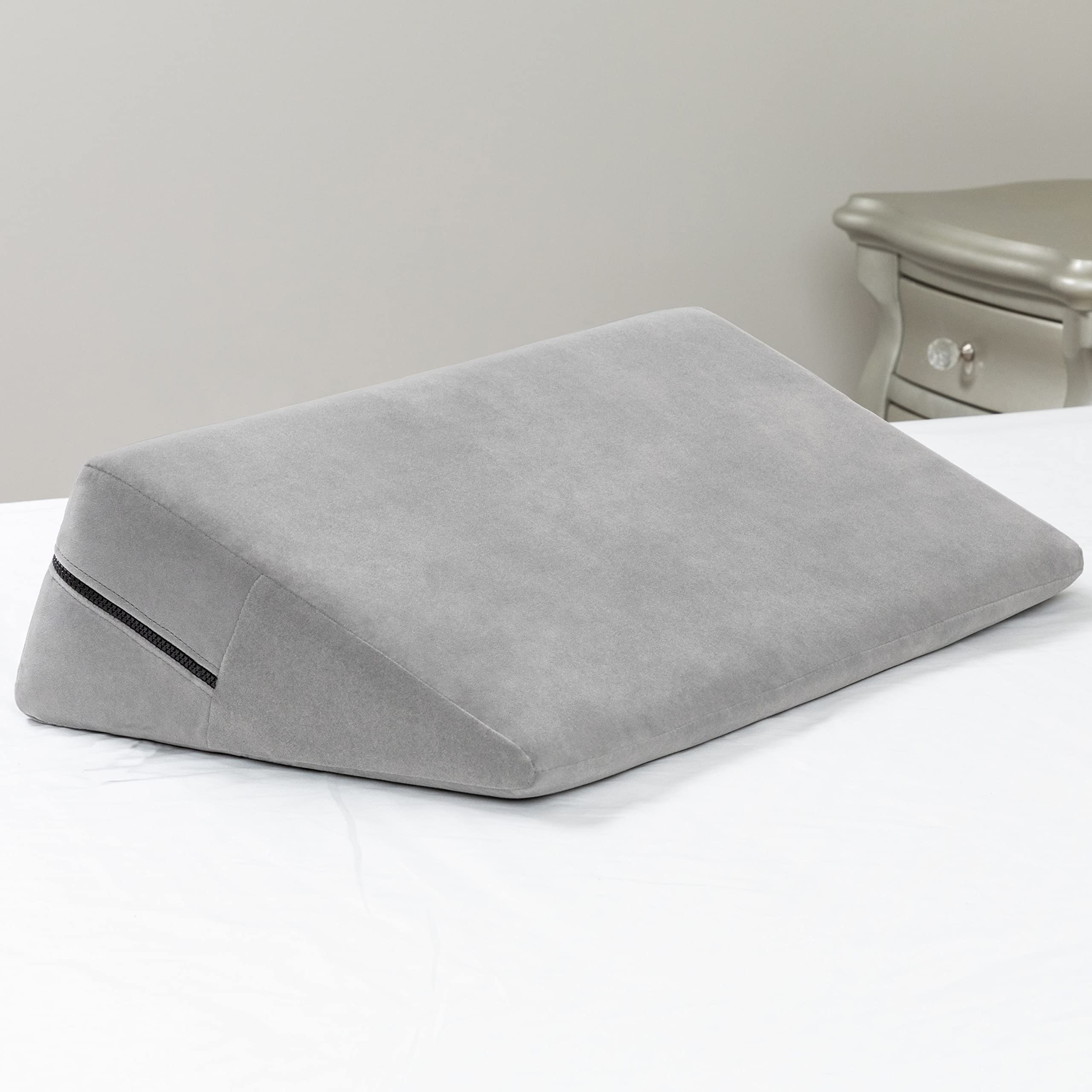 Avana Micro-Velvet Slant 7” Height - Firm Density Bed Wedge for Back and Knee Support