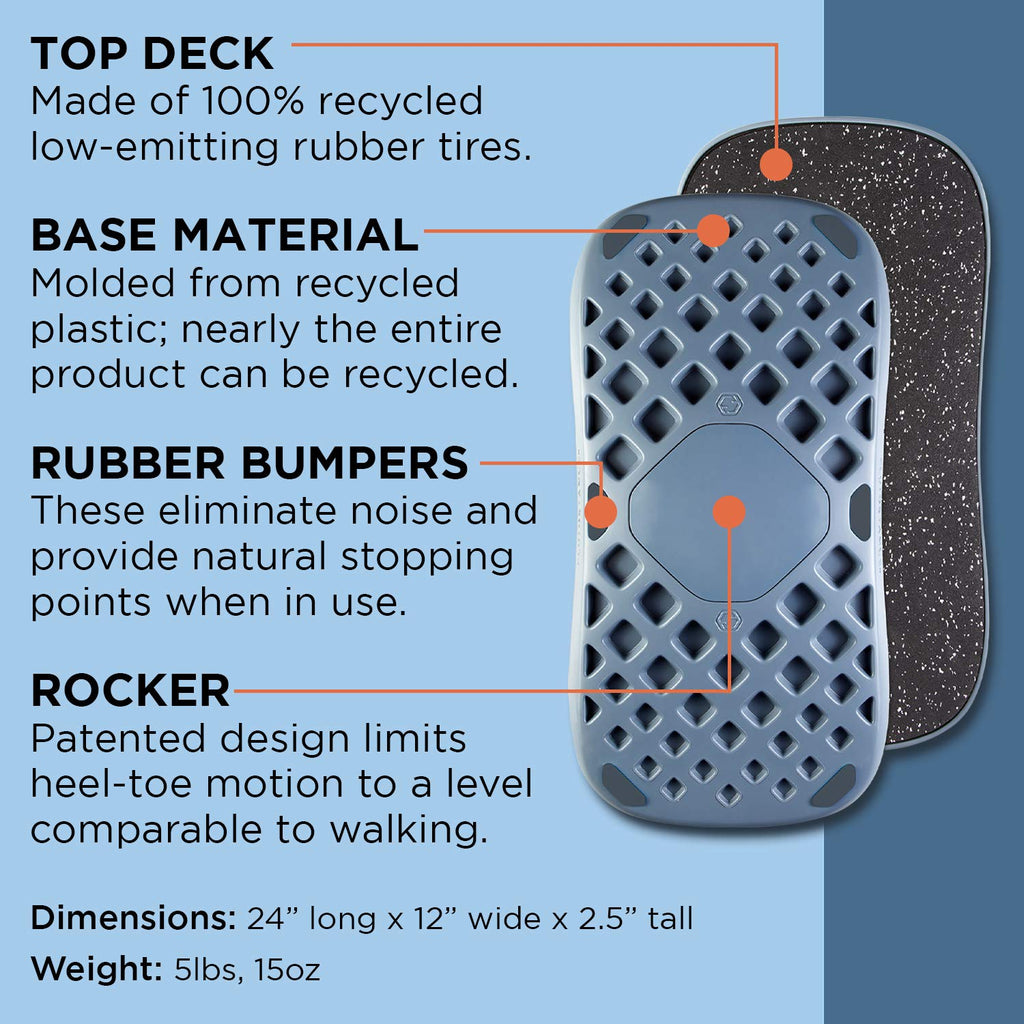 The Plane Standing Desk Balance Board - 360 Degree Rocker Board for Balance, Fatigue, and Desk Exercise - Sustainably Made, Anti Slip Wobble Balance Board - Premium Standing Desk Accessories