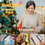 Folding Handheld Magnifying Glass with Light, Brightness Dimmable Magnifying Glass for Reading, LED 3X Large Rectangle Books Magnifier with Light for Seniors, Lighted Gifts for Elderly with Low Vision