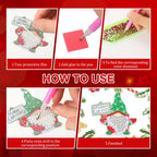 Jetec 20 Pcs Christmas DIY Diamond Key Chain Ornaments Diamond Painting Keychain for Christmas Party Decoration (Cute Style)