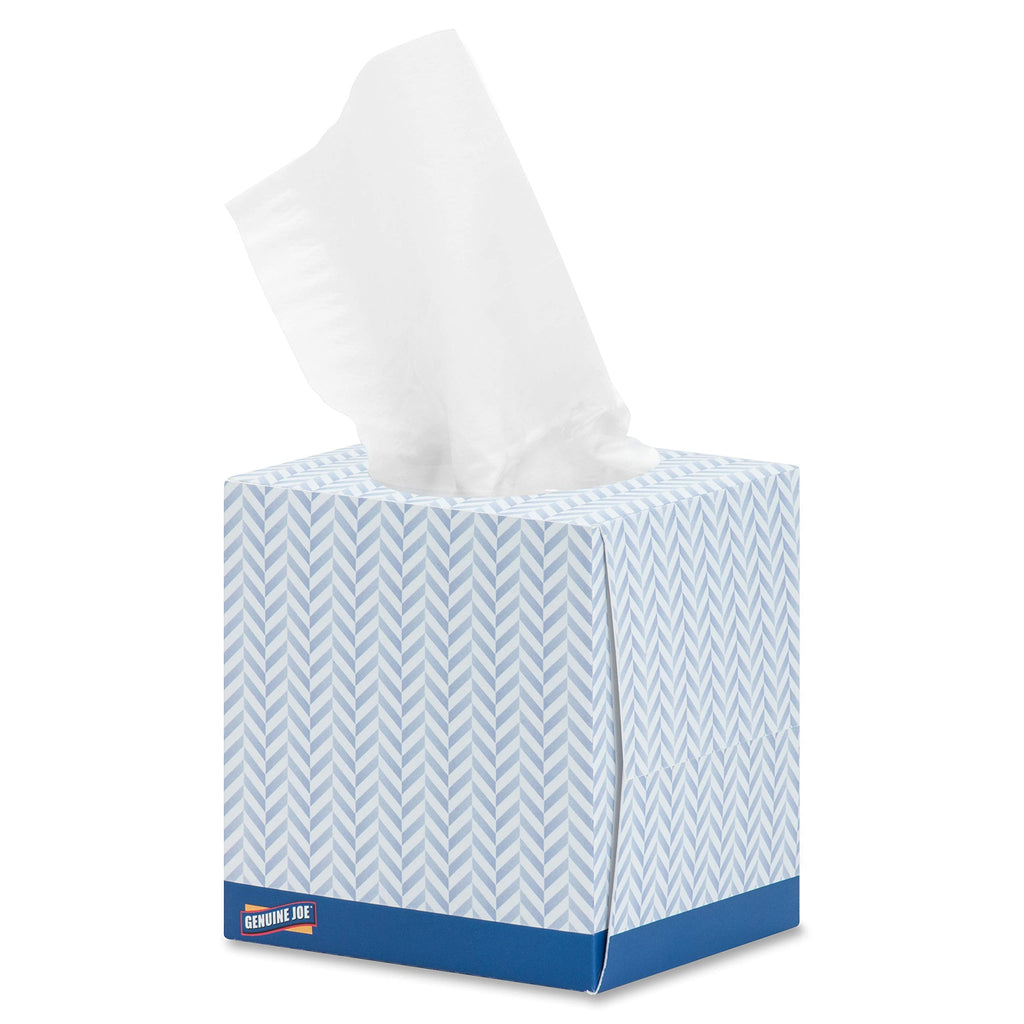 Genuine Joe GJO26085 Cube Box Facial Tissue, 2-Ply, 85 per Box, White (Pack of 36)