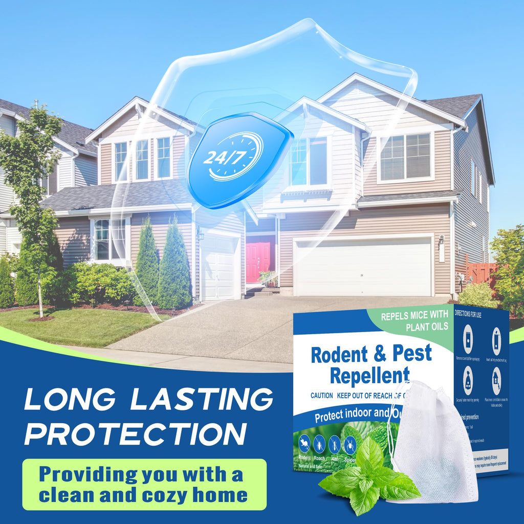 Rodent Mouse Repellent 24 Pack, Peppermint Oil Rat & Mice Repellent, Natural Moth Balls for Rodents Deterrent, Safe for Pets & Humans, Indoor & Outdoor Use, Keep Rodents Away from Garden & Home