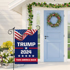 ANOER Donald Trump 2024 Take America Back Decorative Garden Flag Double Sided 12 x 18 Inch Outside Yard Lawn Decor