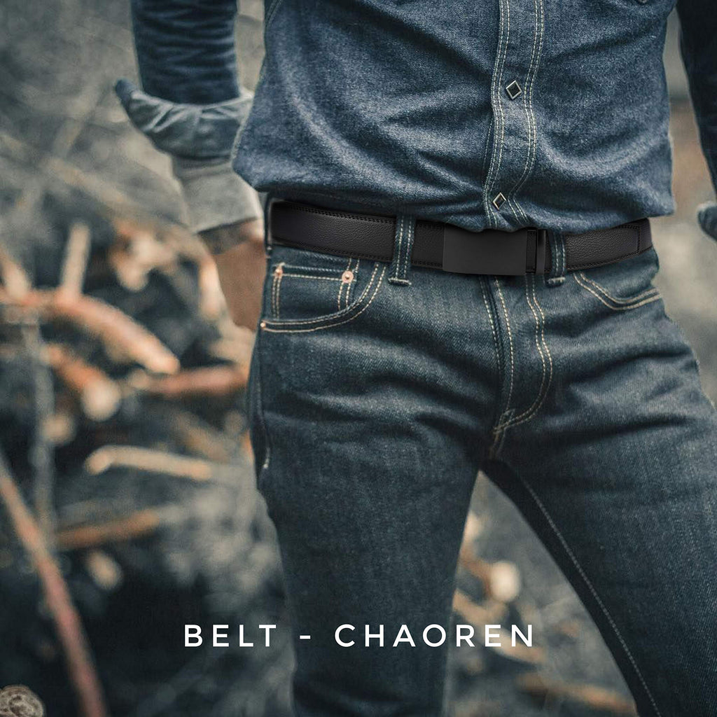 Mens Belt - Mens Ratchet Belt Leather 1 3/8" for Dress Pant - Micro Adjustable Belt Fit Everywhere