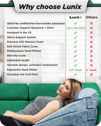 Lunix 4pcs Orthopedic Bed Wedge Pillow Set, Post Surgery Memory Foam for Back, Leg, and Knee Pain Relief, Adjustable Sitting Pillow for Sleeping, Acid Reflux, and GERD, with Hot Cold Pack, Gray