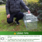 2023 Upgraded Reinforced Animal Traps,Rabbit Traps,33in Live Animal Cage for Squirrels,Stray Cats Trap, Live Traps for Raccoons, Stainless Steel Foldable with Pedal Triggers(33x12x13inch)