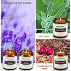 4 Pack Candles for Home Scented, Lavender Sage Sandalwood Candles, 28 OZ Aromatherapy Jar Candles, 50 Hours Long Burning Time, Christmas Scented Candle Set Gifts for Women and Men