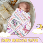 PUREFLY Personalized Baby Blanket- Custom Baby Blankets with Name for Girls, Personalized Baby Girl Gifts for Baby Shower Christmas Birthday, Customized Baby Blanket for Kids Toddler New Mom Newborn
