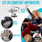 FORTEM Office Chair Cushion and Back Support for Office Chair, Lumbar Support Pillow, Memory Foam, Non Slip Sitting and Back Rest for Gaming, Car Seat Cushion, Chair Pad