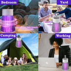 LXPVSA Bug Zapper Indoor,Mosquito Zapper,Rechargeable Indoor Bug Zapper Outdoor,Mosquito Trap,Fly Zapper,Mosquito Killer Portable USB LED for Home Bedroom Outdoor Camping, Gray